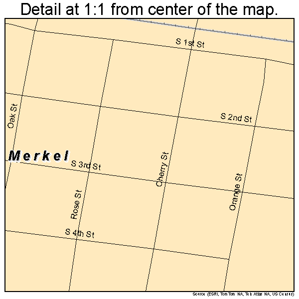 Merkel, Texas road map detail