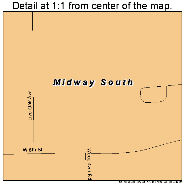 Midway South, Texas road map detail