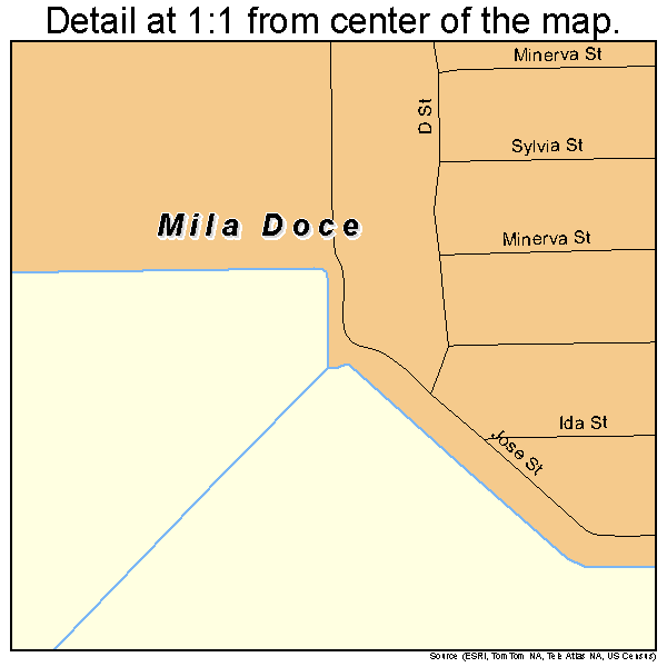 Mila Doce, Texas road map detail