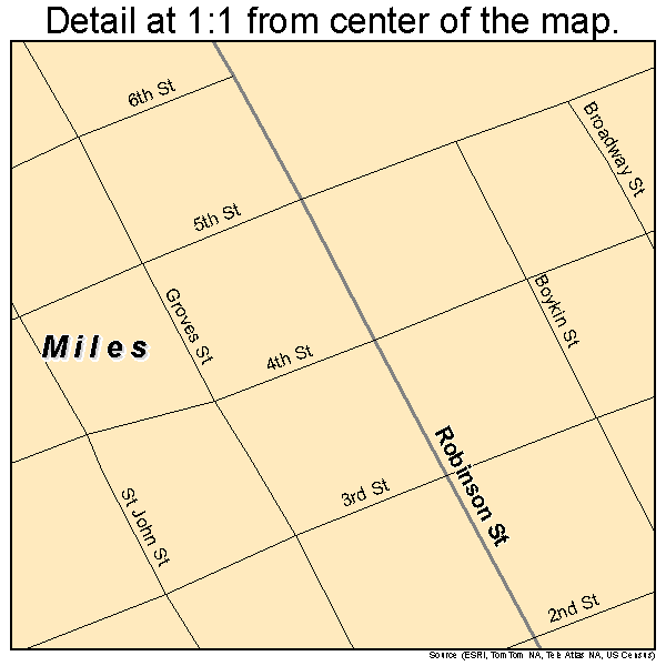 Miles, Texas road map detail