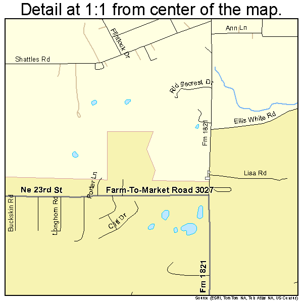 Mineral Wells, Texas road map detail