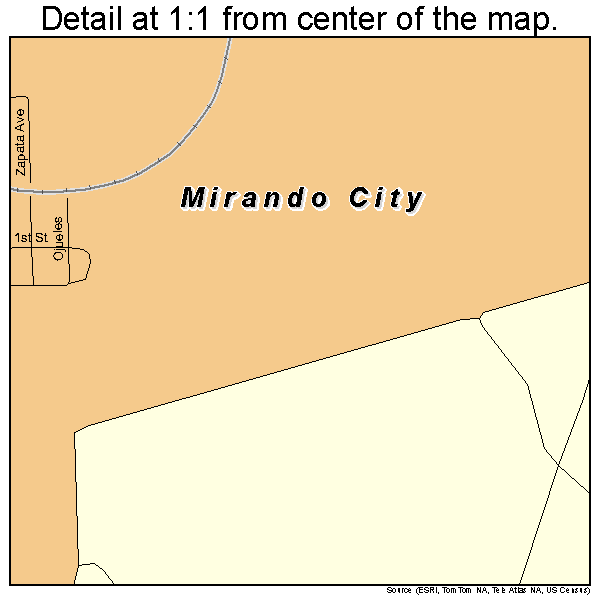 Mirando City, Texas road map detail