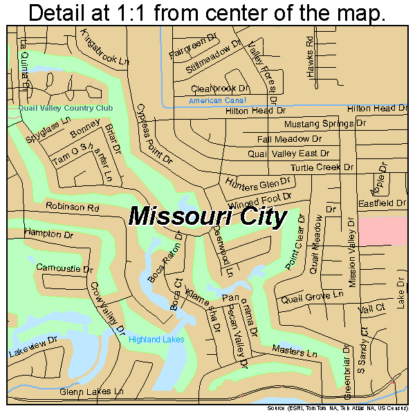 Missouri City, Texas road map detail