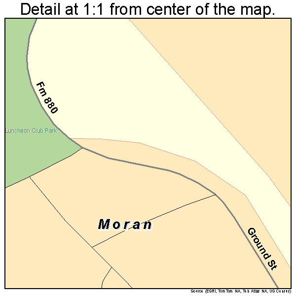 Moran, Texas road map detail