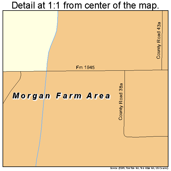 Morgan Farm Area, Texas road map detail