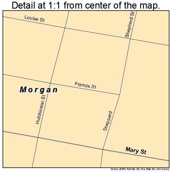 Morgan, Texas road map detail