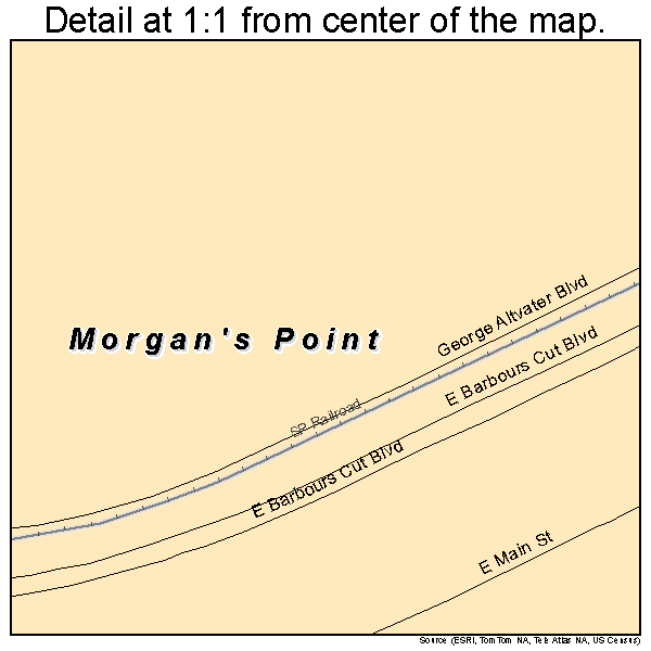Morgan's Point, Texas road map detail