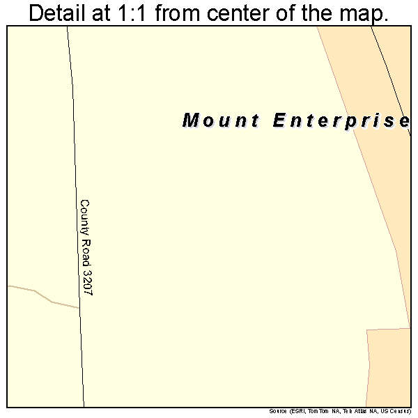 Mount Enterprise, Texas road map detail