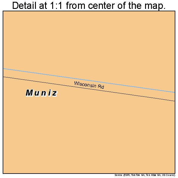 Muniz, Texas road map detail