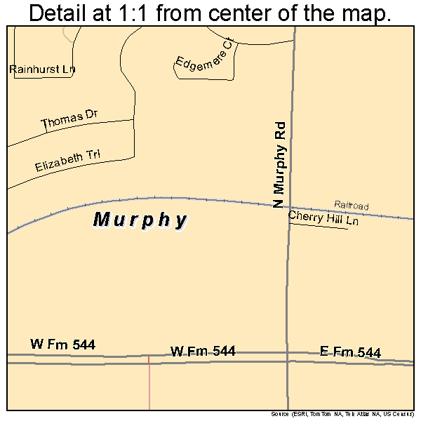 Murphy, Texas road map detail