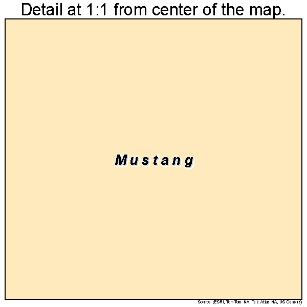 Mustang, Texas road map detail
