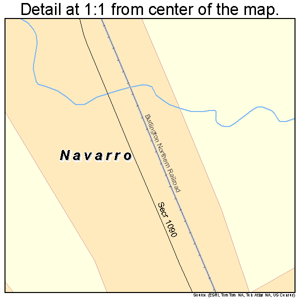 Navarro, Texas road map detail