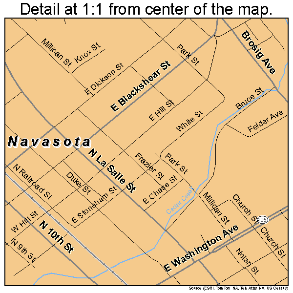 Navasota, Texas road map detail