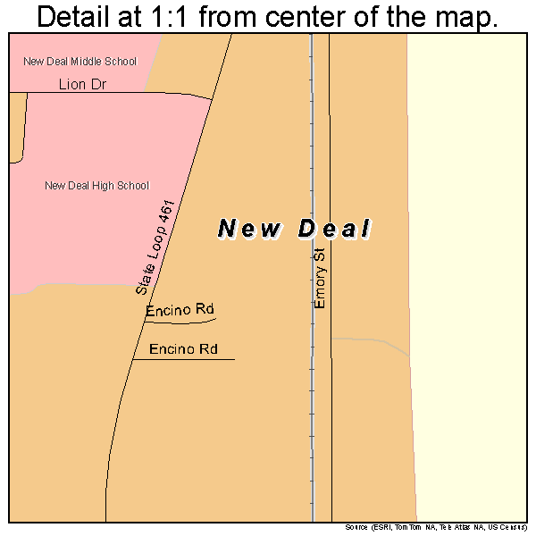 New Deal, Texas road map detail