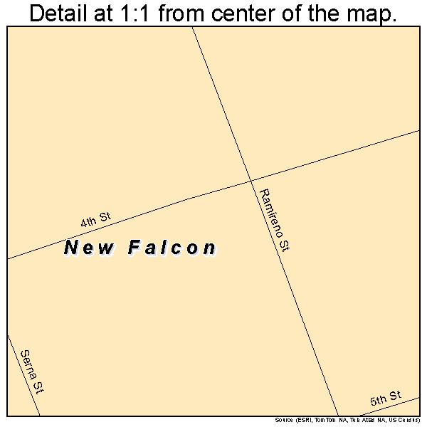 New Falcon, Texas road map detail