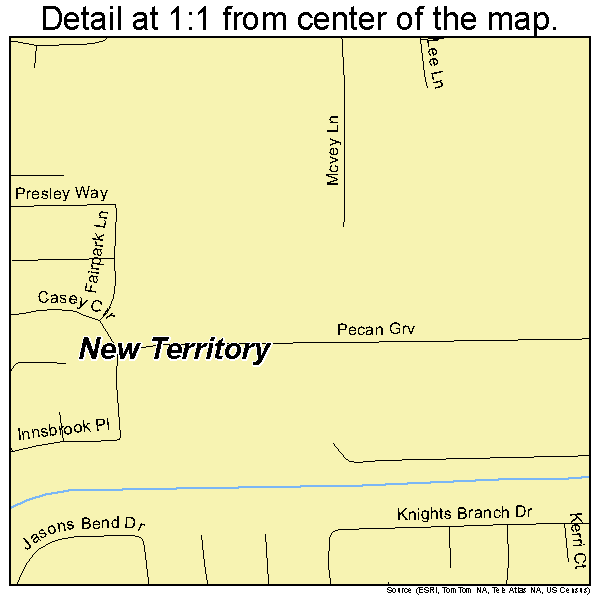 New Territory, Texas road map detail