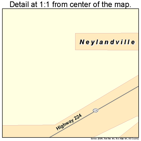 Neylandville, Texas road map detail