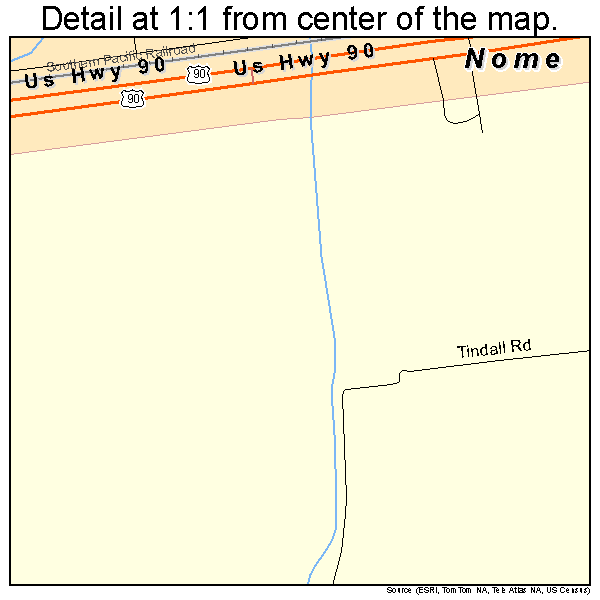 Nome, Texas road map detail