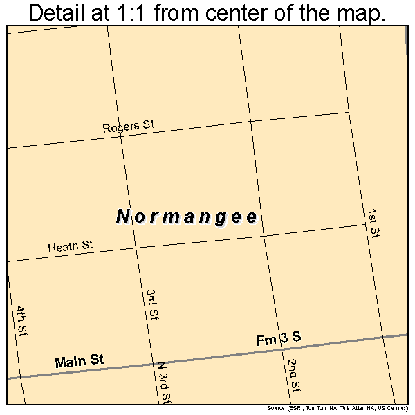 Normangee, Texas road map detail