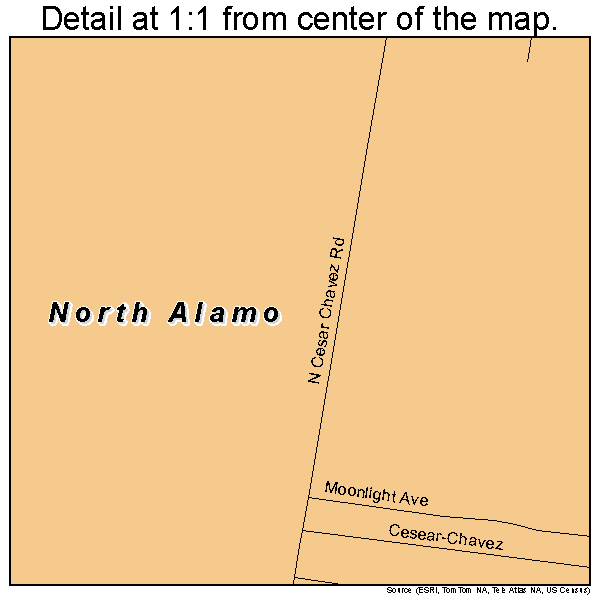 North Alamo, Texas road map detail