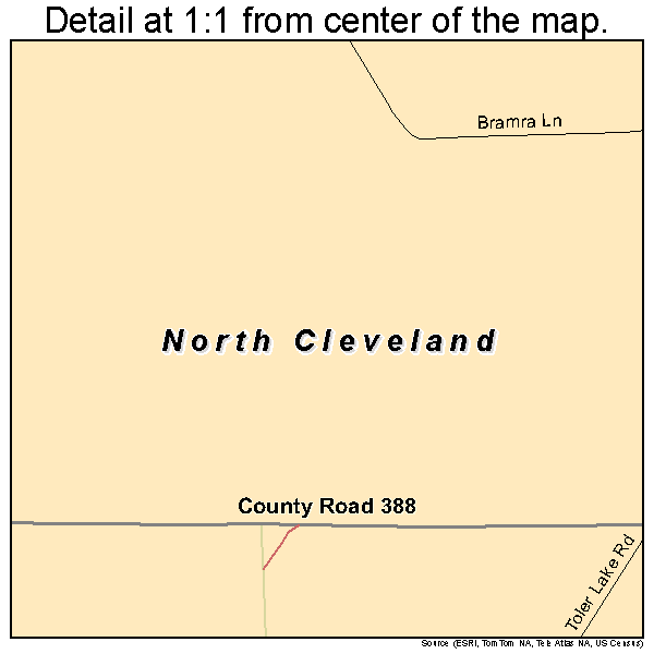 North Cleveland, Texas road map detail