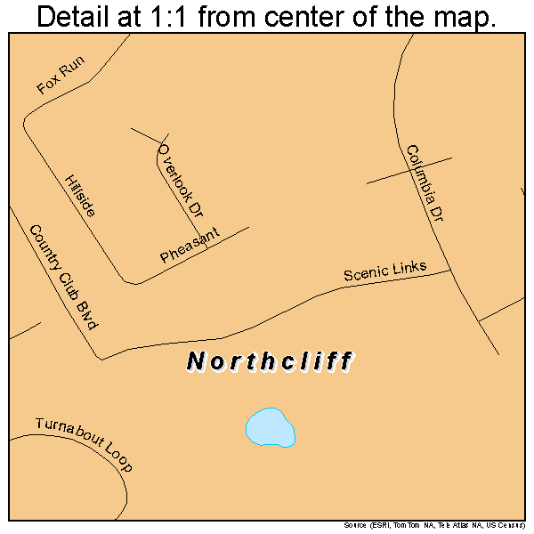 Northcliff, Texas road map detail