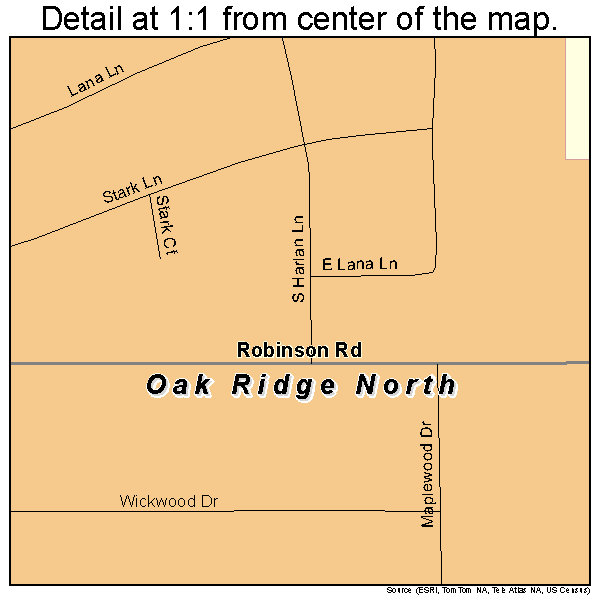 Oak Ridge North, Texas road map detail