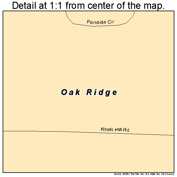 Oak Ridge, Texas road map detail