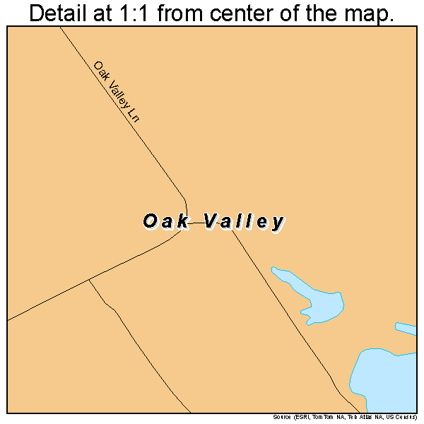 Oak Valley, Texas road map detail