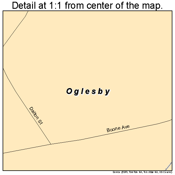 Oglesby, Texas road map detail