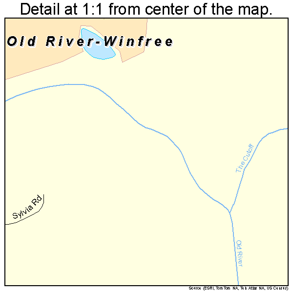 Old River-Winfree, Texas road map detail