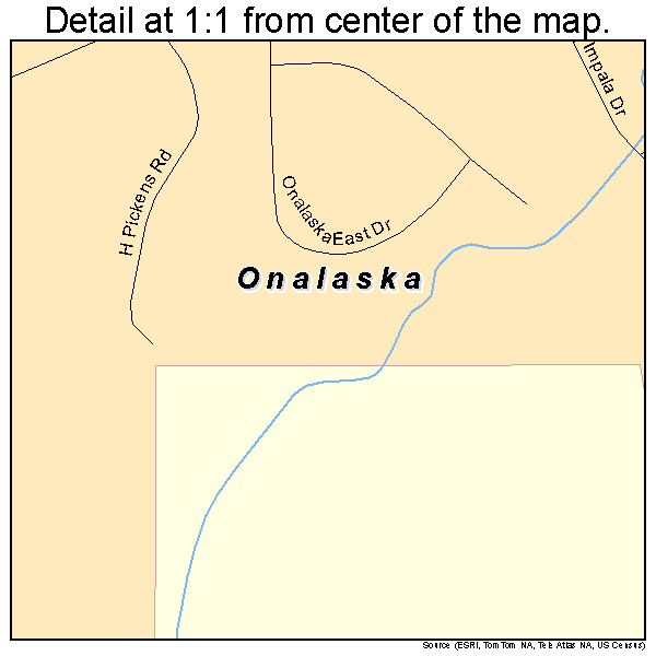 Onalaska, Texas road map detail