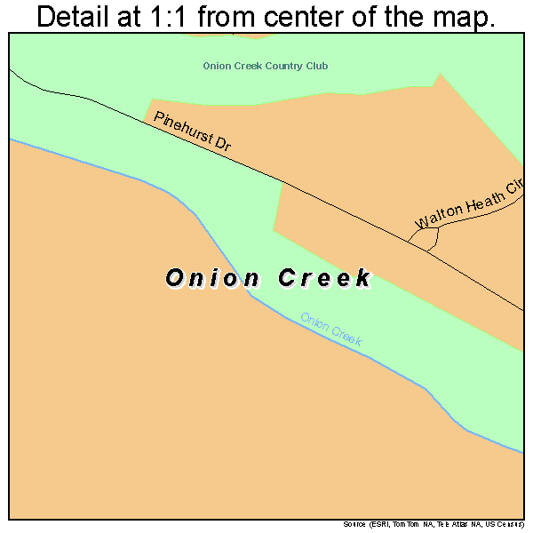 Onion Creek, Texas road map detail