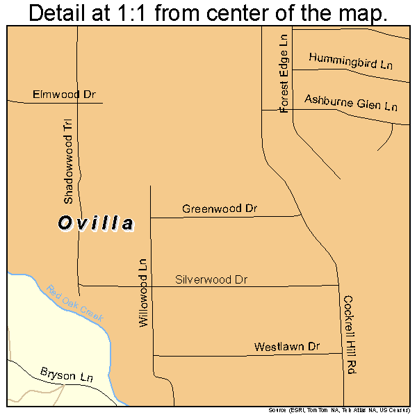 Ovilla, Texas road map detail