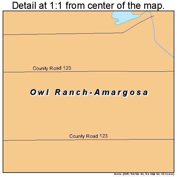 Owl Ranch-Amargosa, Texas road map detail