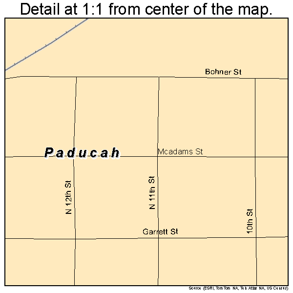 Paducah, Texas road map detail