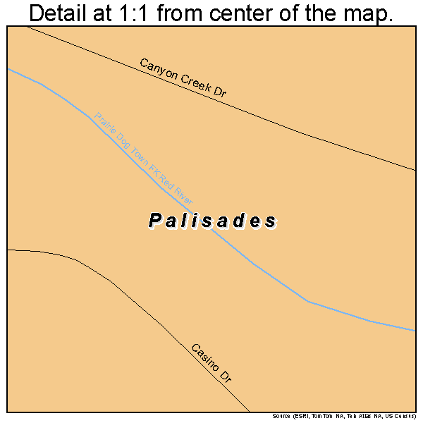 Palisades, Texas road map detail