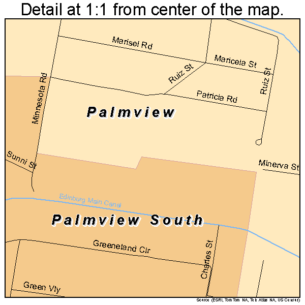 Palmview, Texas road map detail