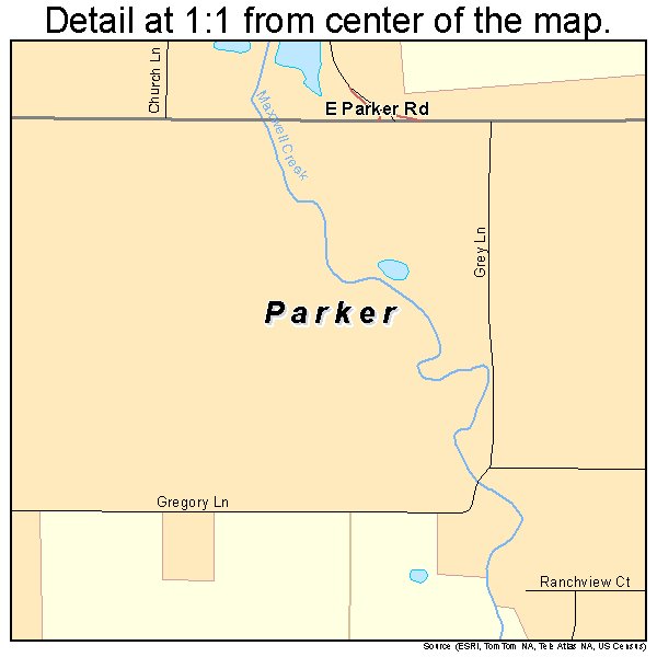 Parker, Texas road map detail