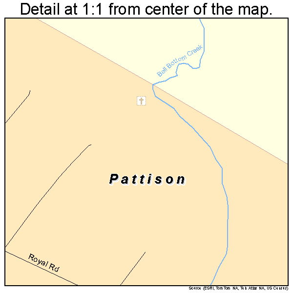 Pattison, Texas road map detail