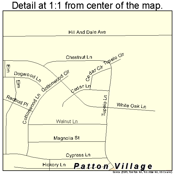 Patton Village, Texas road map detail