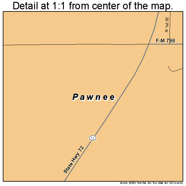 Pawnee, Texas road map detail