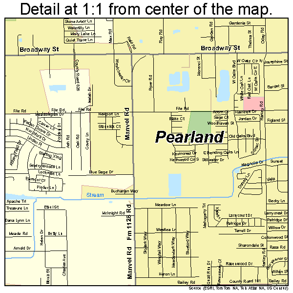 Pearland, Texas road map detail