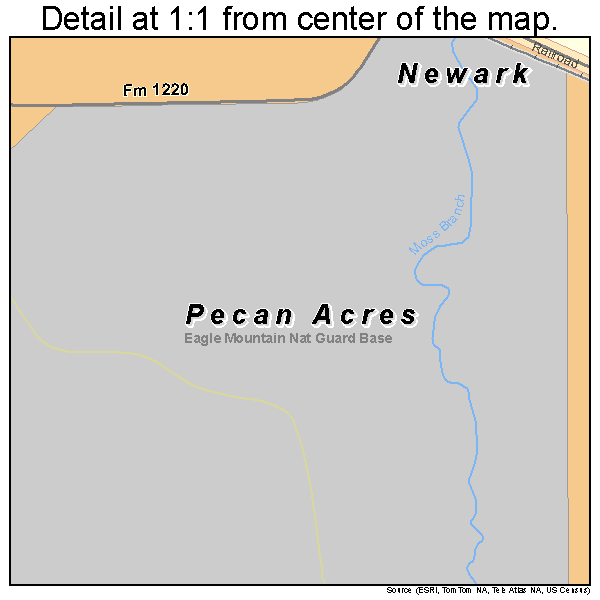 Pecan Acres, Texas road map detail