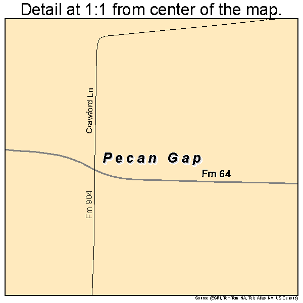 Pecan Gap, Texas road map detail