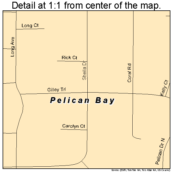 Pelican Bay, Texas road map detail