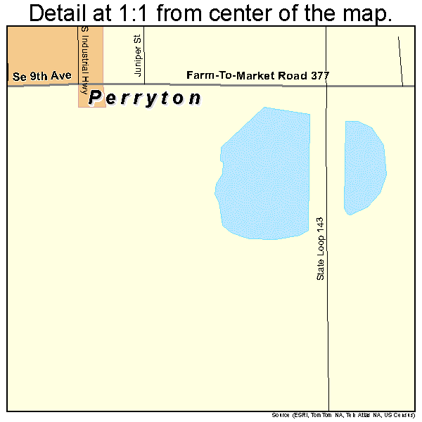 Perryton, Texas road map detail