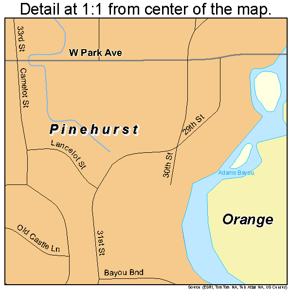 Pinehurst, Texas road map detail