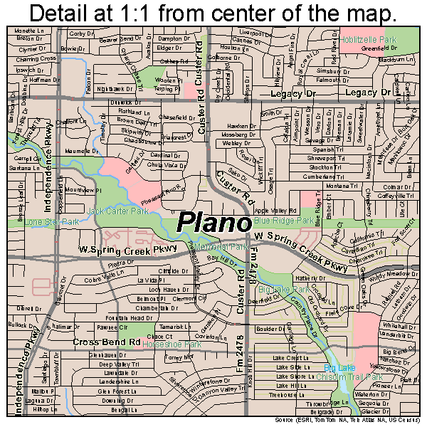 Plano, Texas road map detail