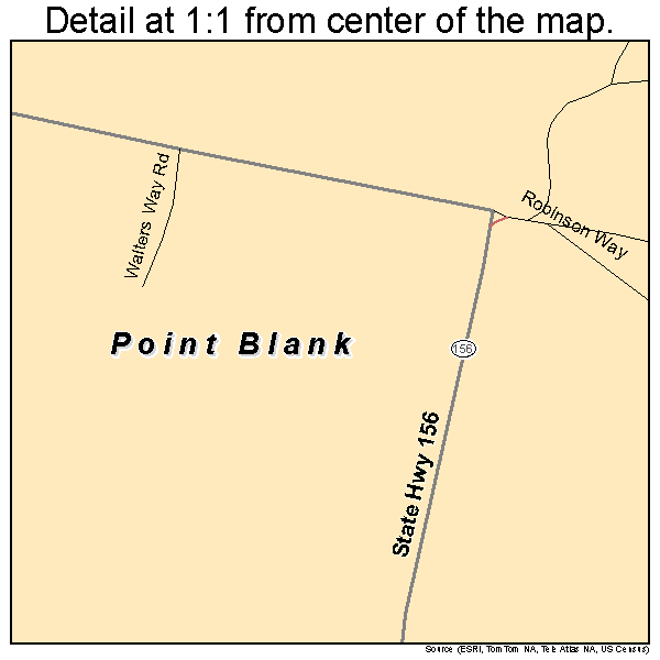 Point Blank, Texas road map detail